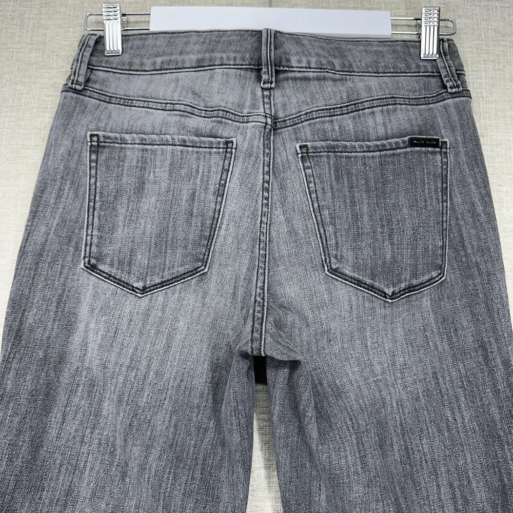 White House Black Market Jeans Womens 4 Gray‎ High Rise Straight Studded Trim